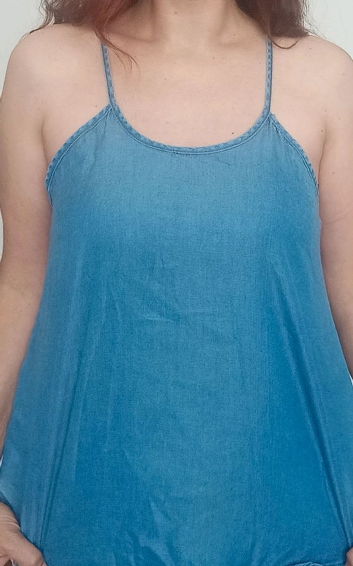 Top fluide effet jean taille unique - photo numéro 6