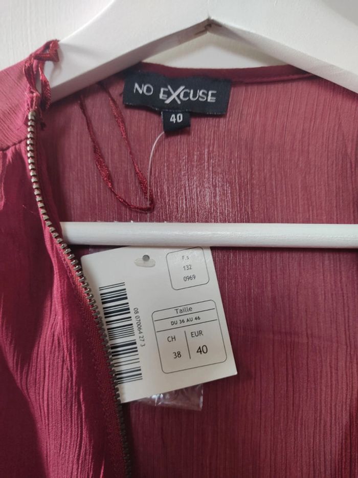 Chemise femme bordeaux 40 Neuve No Excuse La Halle - photo numéro 3