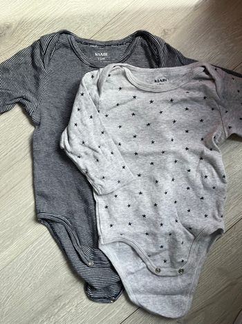 Lot de 2 bodies manches longues Kiabi - 12 mois (74-80 cm)