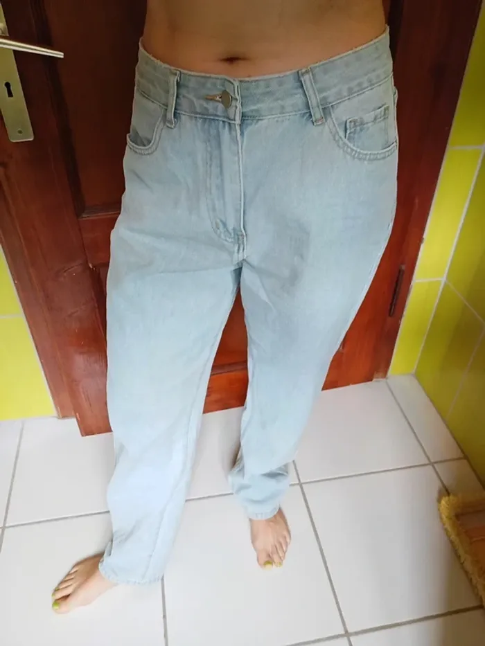 Jeans femme bleu clair coup boyfriend Shein - photo numéro 3