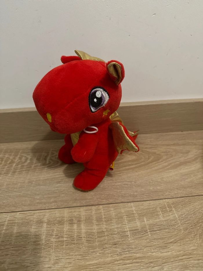 Peluche dragon rouge et or - photo numéro 3