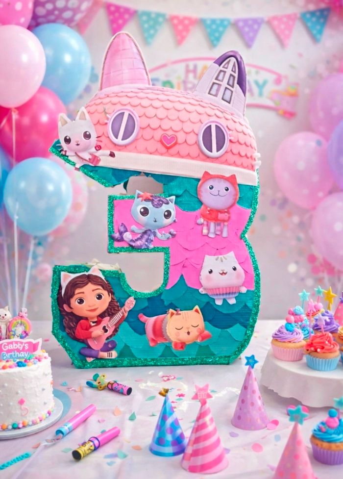 Pinatas anniversaire gabbys dollhouse