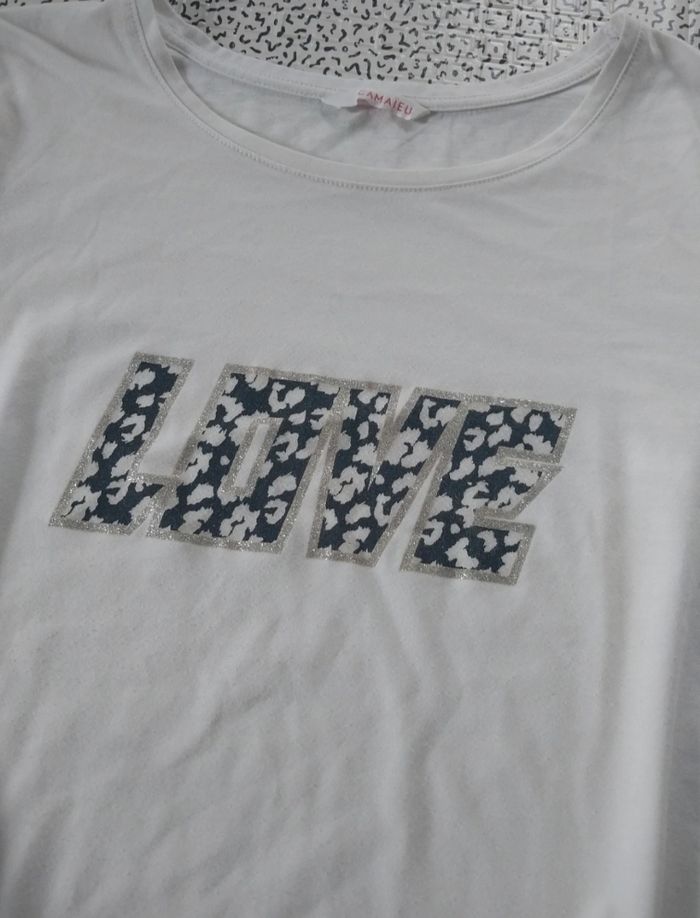 T-shirt blanc Camaïeu "LOVE" - photo numéro 2