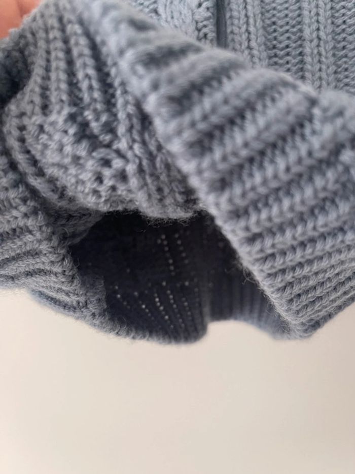 Pull bleu grisé neuf jamais porté boutchou taille 1 mois de chez Monoprix - photo numéro 7