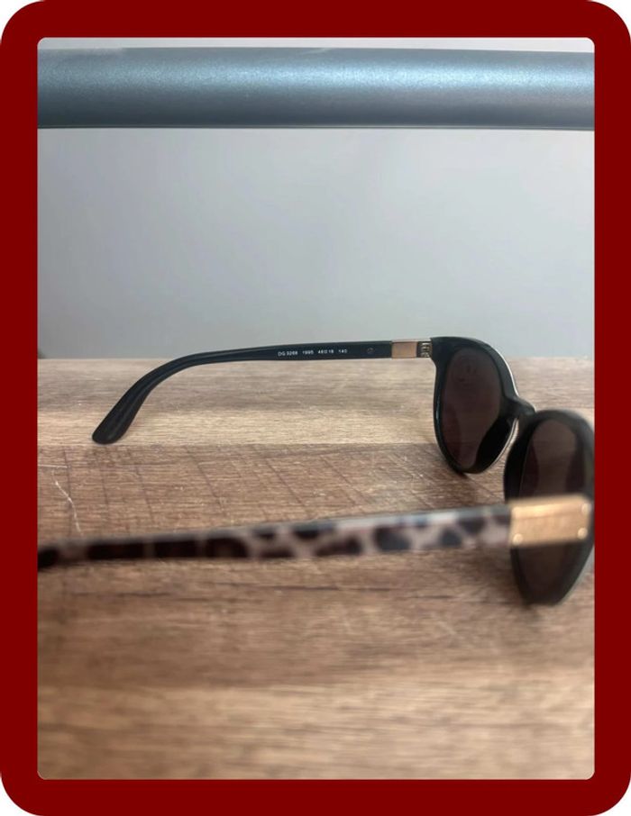 Lunette de soleil Dolce&Gabanna logo doré et motif jaguar/panthère - photo numéro 5