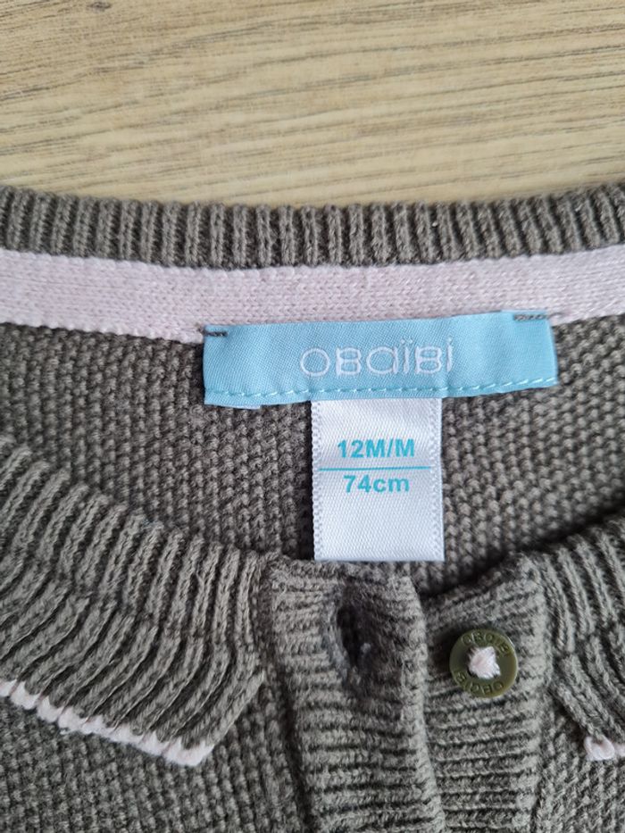 Gilet vert kaki 12 mois - photo numéro 2
