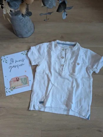 Tee-shirt Gémo blanc 24 mois
