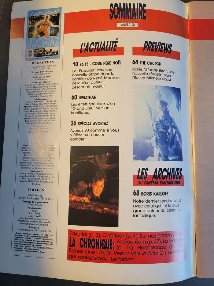 L'écran fantastique #111 - Janvier 1990
Spécial AVORIAZ 90
Dossier 36.15 code père Noël
Article Stephen King - Simetierre - photo numéro 2