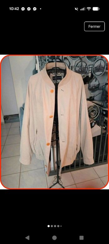 Rare Veste Bomber Beige Vintage Pierre Cardin Coupe Oversize  T.L