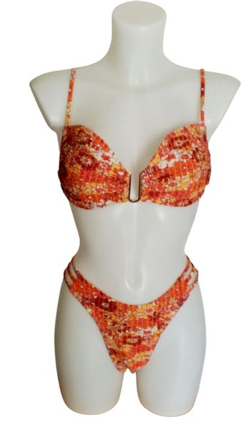 Maillot de bain 2 pièces femme imprimé fleuris taille L Neuf dans son emballage d'origine

