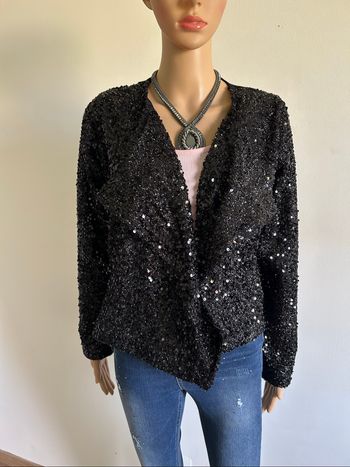 Veste noire avec sequins Naf Naf taille L jamais portée