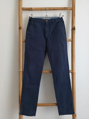 Pantalon chino bleu marine taille ajustable 9 / 10 ans