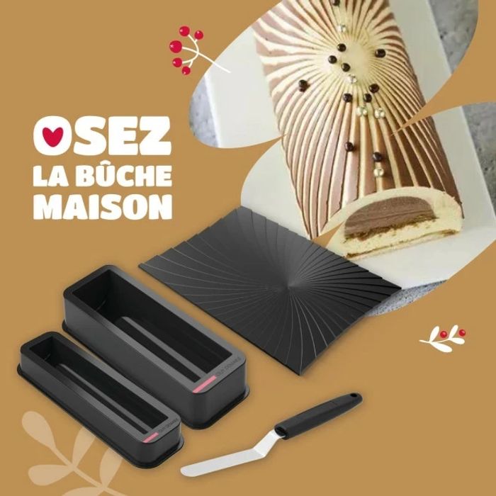 Offre buche (moule buche + insert + toile + spatule)