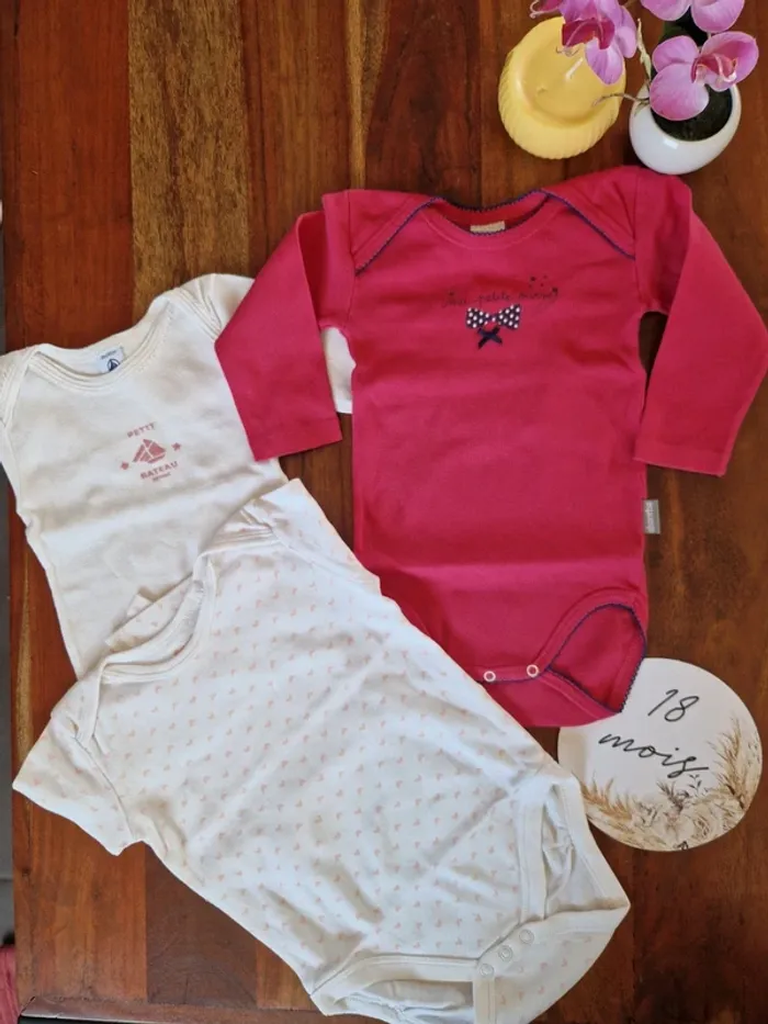 Lot de 3 bodies manches longues 18 mois