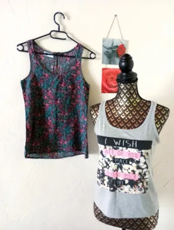 🌸 Lot 2 débardeurs, taille 36