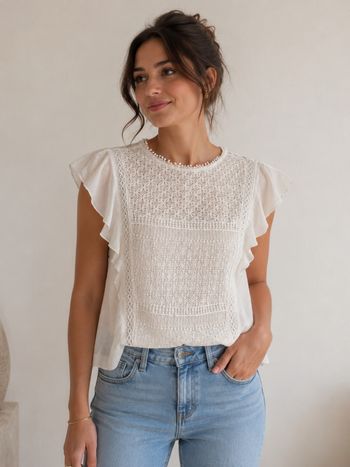 Joli haut blanc Mango taille S