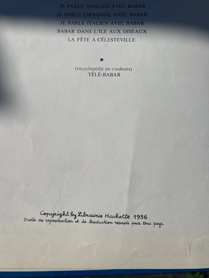Ancien livre - Babar et le professeur grifaton- Laurent de brunhoff 1969 - photo numéro 3