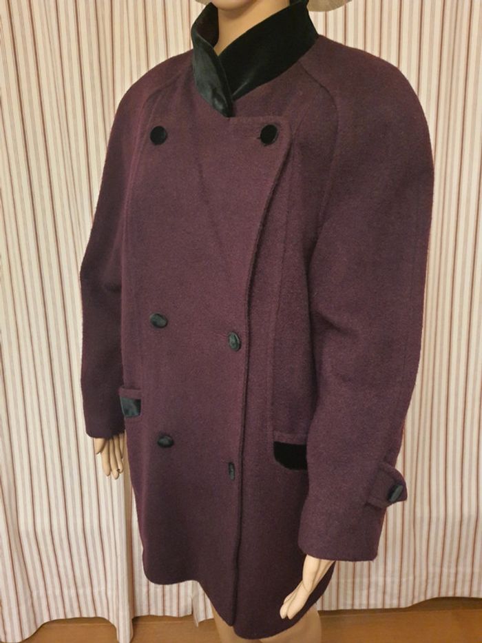 Manteau bordeaux Cristel fr 42 en 70%laine - photo numéro 6