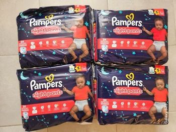 4 paquets de couches pampers pants night taille 5