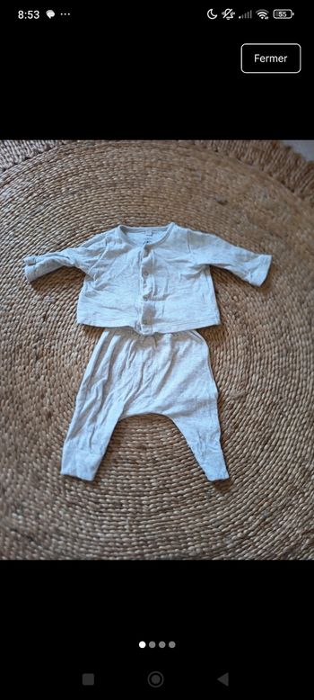 Ensemble mixte 1 mois petit bateau 