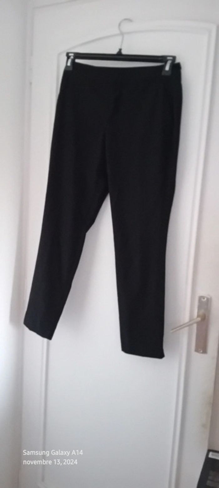 Pantalon léger habillé coupe droite noir femme XS zara - photo numéro 2