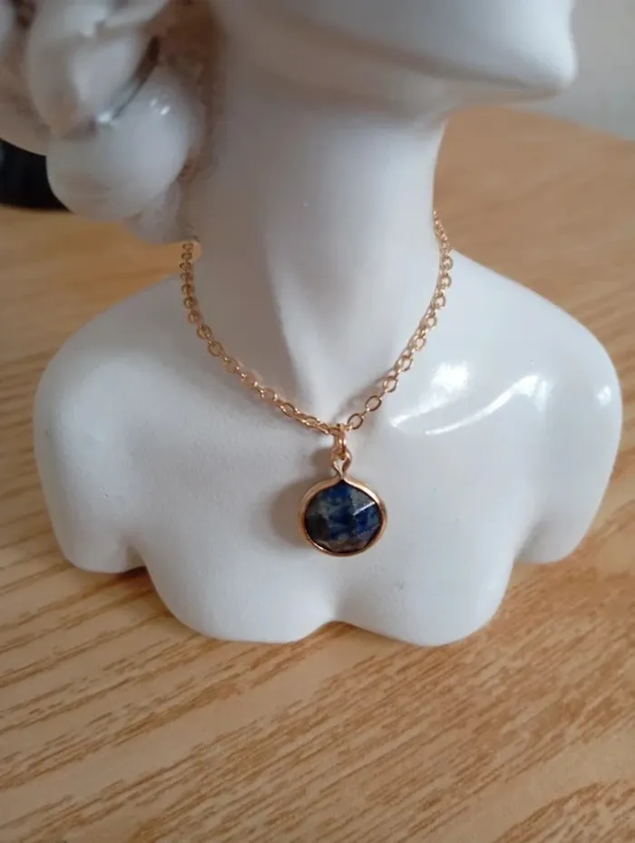 Solde 💝 Lapis azuli collier en pierres naturelles Lithothérapie - photo numéro 2