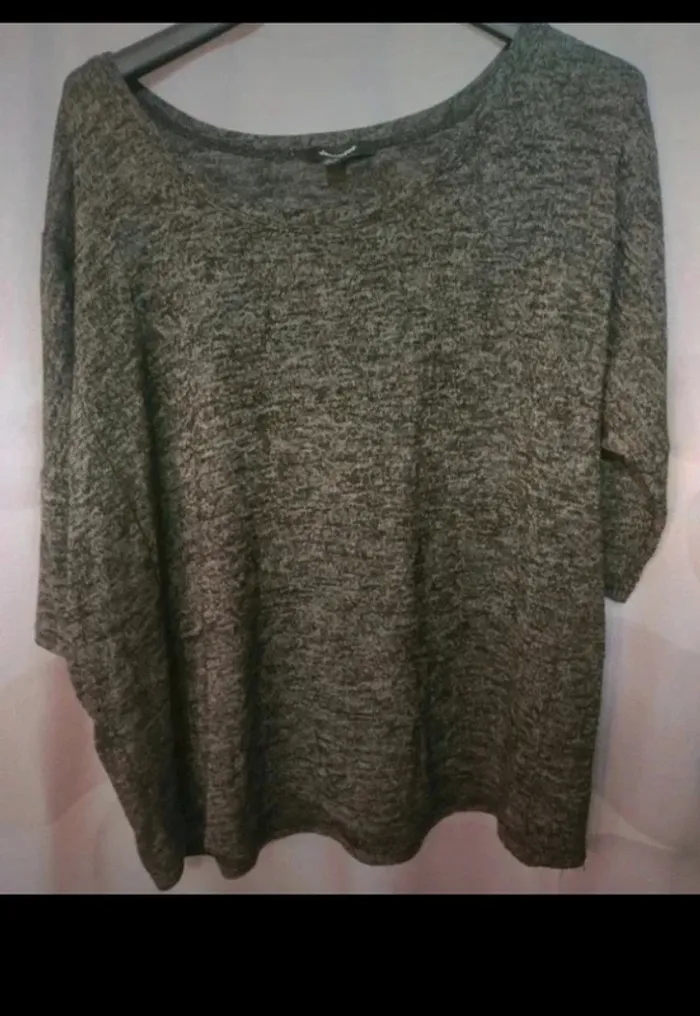 Pull gris chiné, 1/2 manche taille 38 jennyfer - photo numéro 5