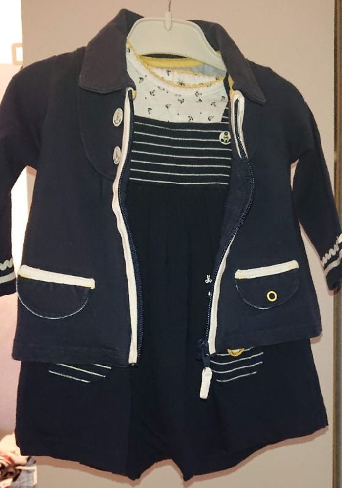 Ensemble barboteuse et sa veste, Terre de marins, 6 mois