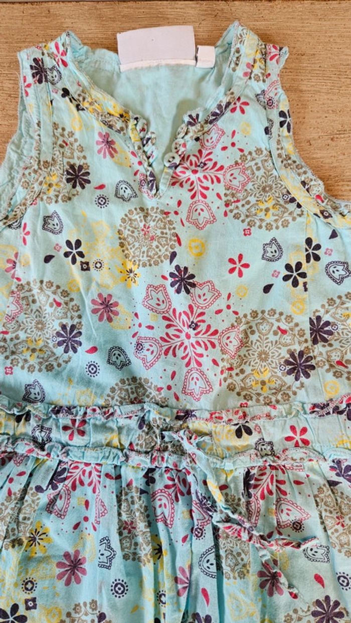 Robe courte d été turquoise à dessins, Someone, 4 ans, nickel - photo numéro 5