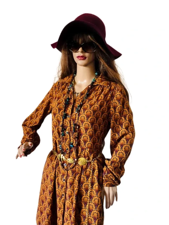 🍁Chemise longue S/36 hippie chic boho vintage retro 70s style long shirt🍁 - photo numéro 10