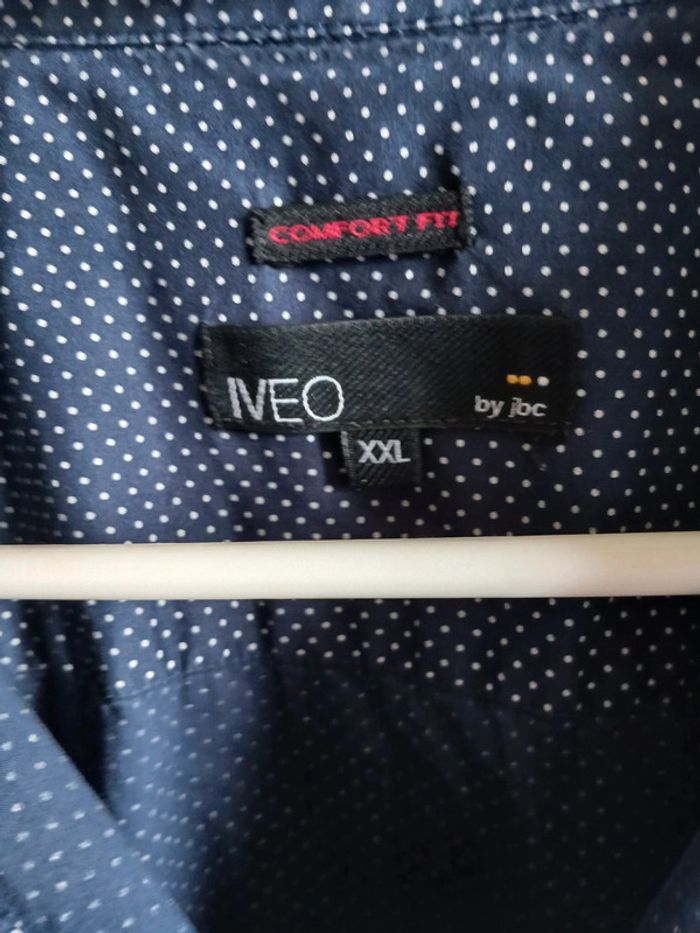 🍍 Chemise bleu marine à pois blanc Iveo taille XXL - photo numéro 6