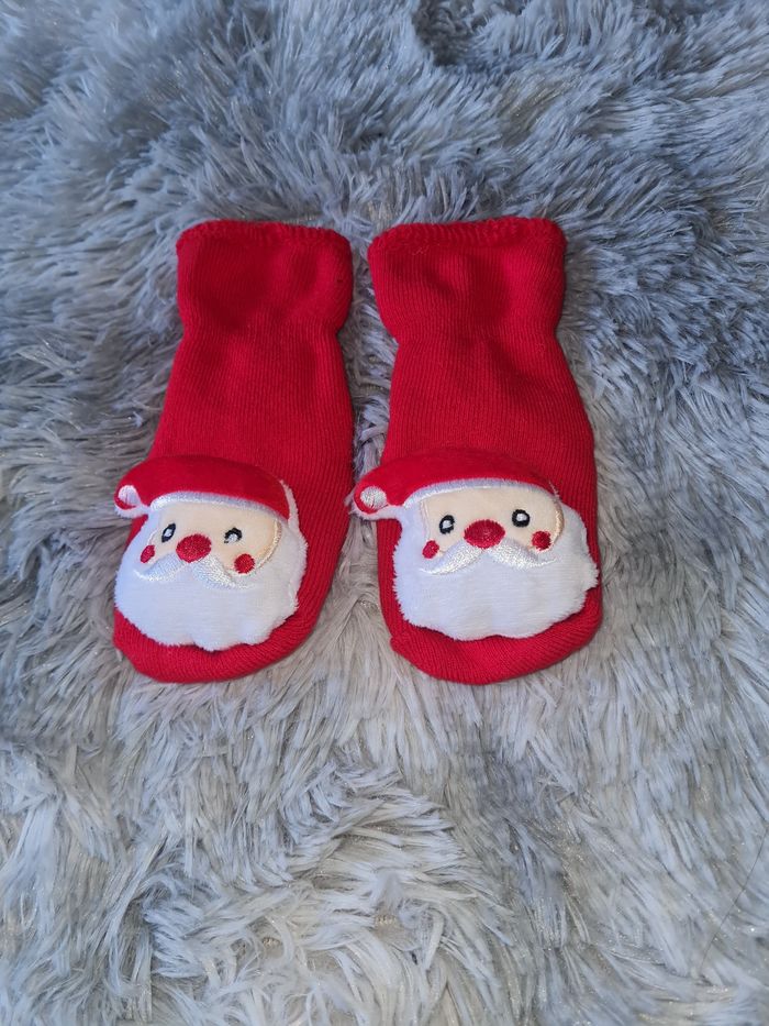 chaussettes bébé noël  père noël - photo numéro 4