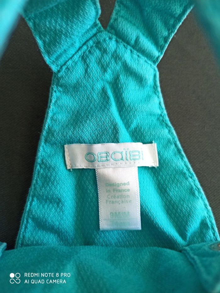 Salopette short bleue turquoise - photo numéro 4