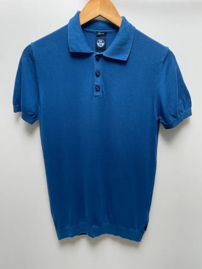 Polo Blue North Sails vintage Slim Fit made in Italy Mens S 🇮🇹