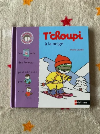 T’choupi à la neige livre à deux voix en très bon état