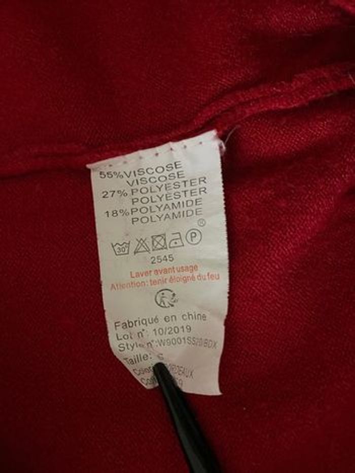 Pull col V rouge - photo numéro 5