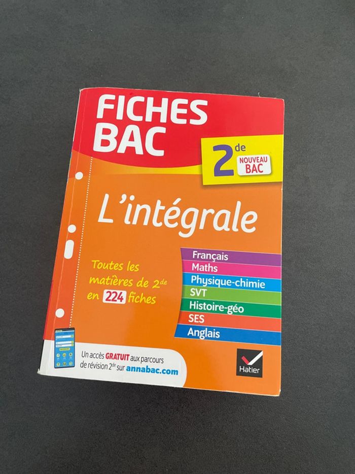 Fiches bac hatier maths français svt physique ses seconde