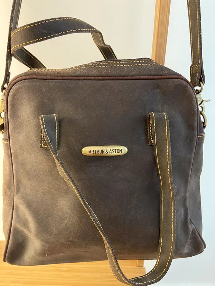 sac à main en cuir marron - photo numéro 2