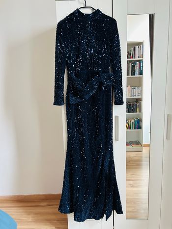 Robe de soirée longue coupe sirène marine à paillettes Giffniseti Tailles S-M