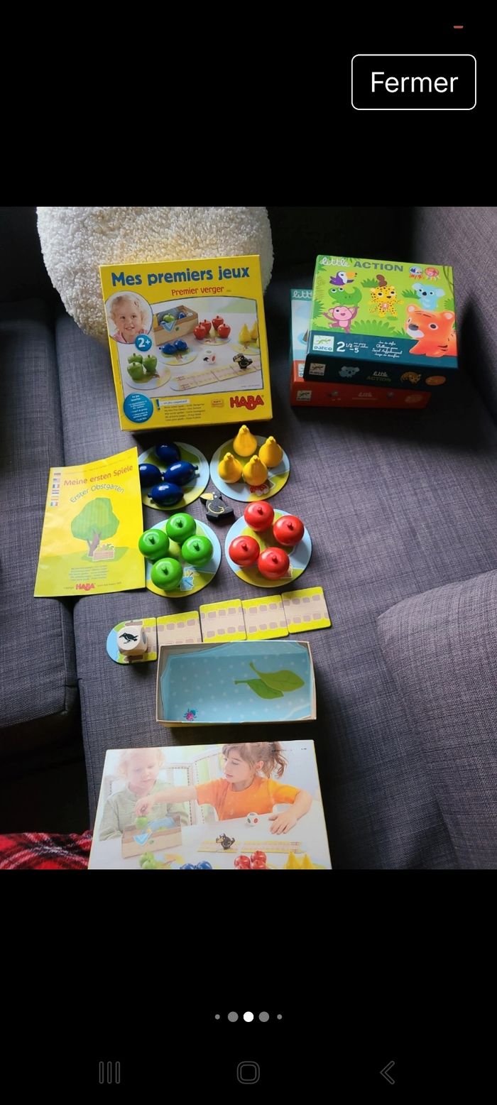 Lot de 3 jeux haba bébé maternelle djeco - photo numéro 3