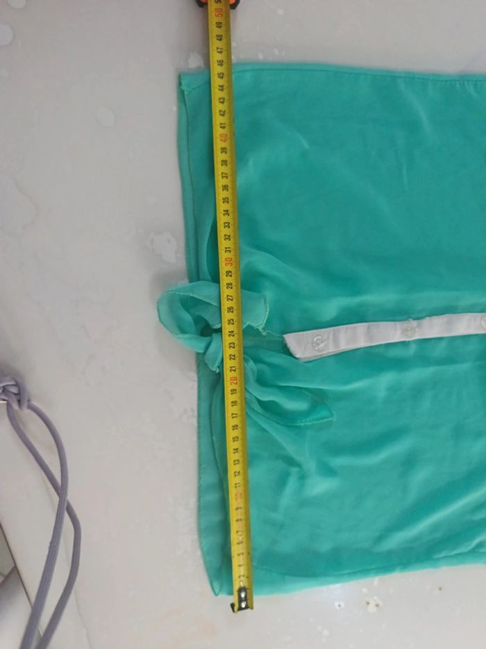Top chemise nouée verte et blanche - photo numéro 8