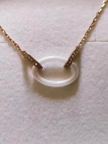📿 bracelet plaqué or rose et céramique avec petit zirconium 💎