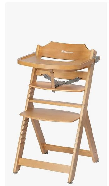 Chaise haute Bébé Confort en bois – achetée en 2023, très bon état