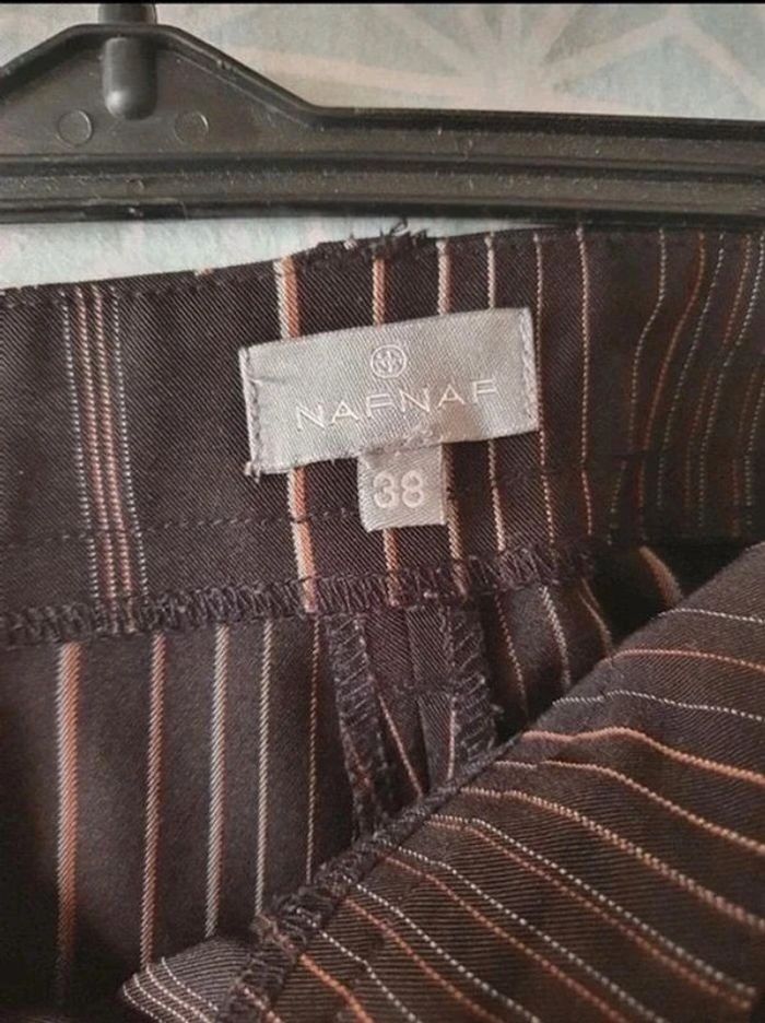 Pantalon Naf Naf noir à rayures taille 38 - photo numéro 10