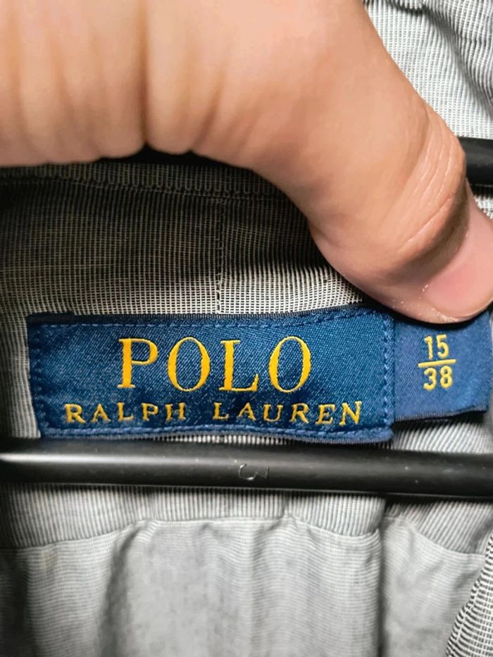 Chemise Ralph Lauren grise à motif micro-carreaux – Élégance intemporelle - photo numéro 5