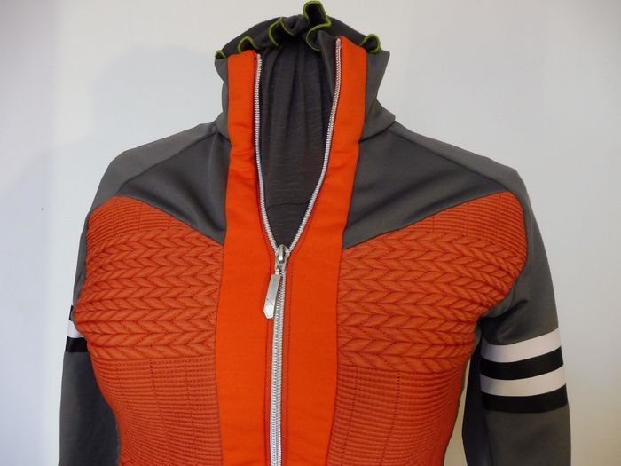 Veste ski midlayer femme haut de gamme taupe, orange et noire Henri Duvillard Taille 36 - photo numéro 2