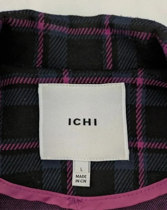 Veste légère à carreaux - ICHI - taille L - photo numéro 4