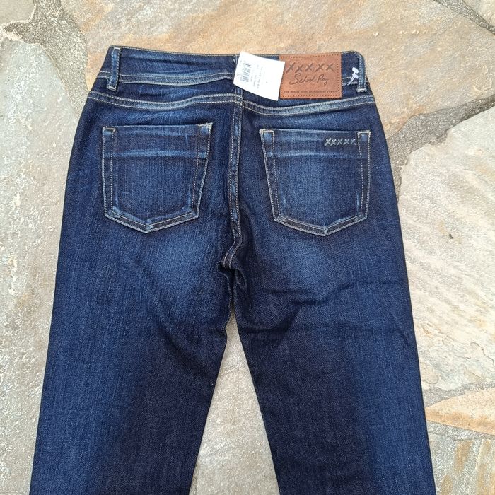 Jeans taille basse coupe droite School Rag Neuf taille 34 FR Bleu Indigo - photo numéro 2