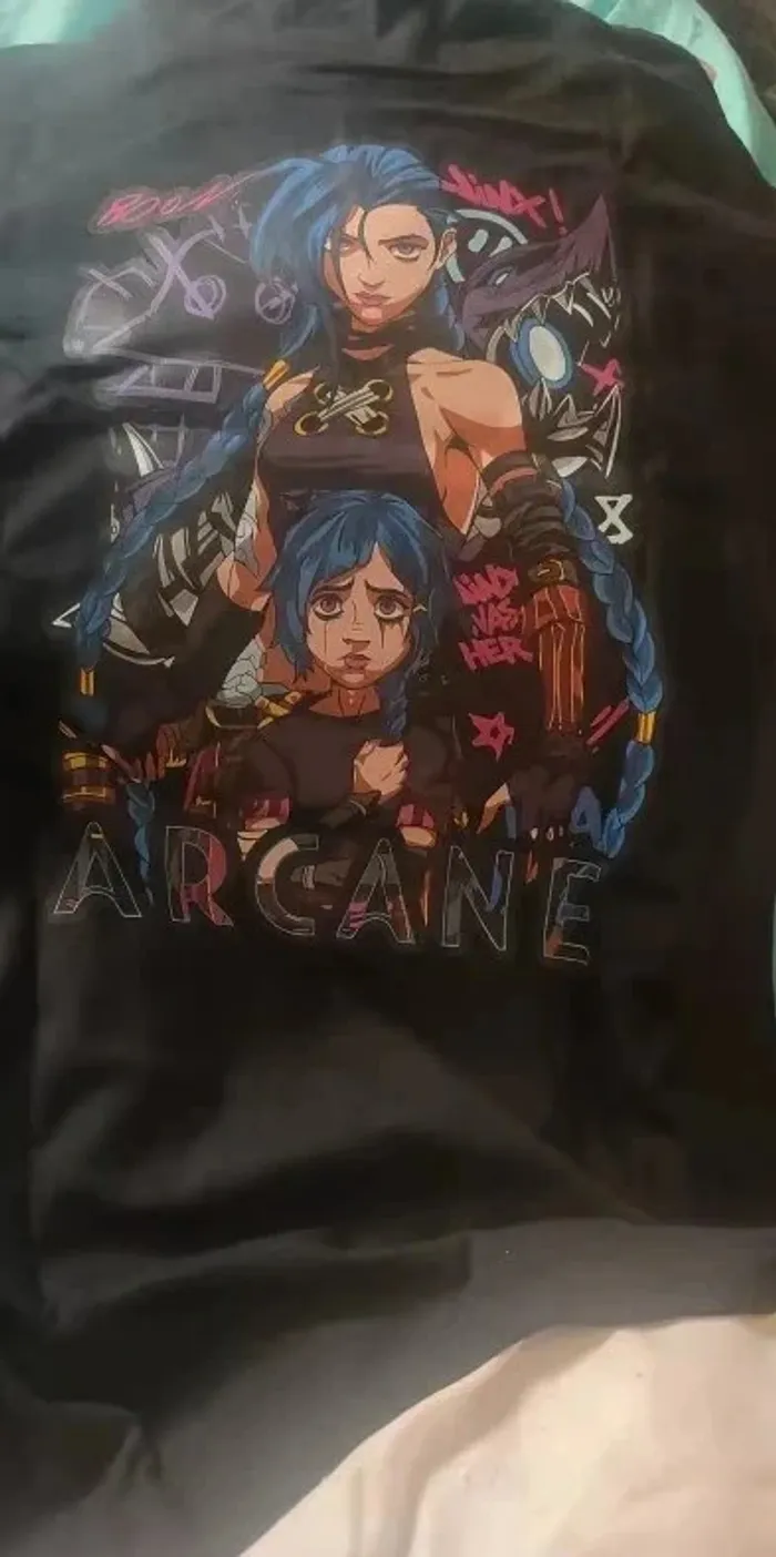 T Shirt Jinx Powder Arcane League of Legends - photo numéro 3