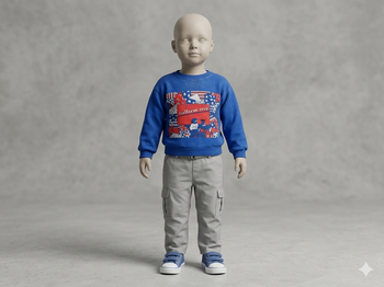 Sweat bleu imprimé bleu et rouge Taille  2 ans